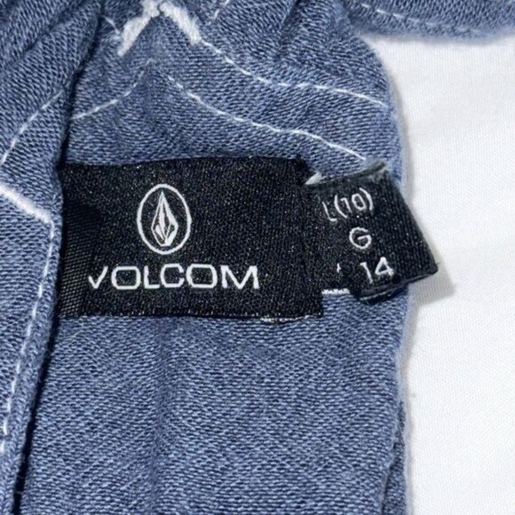 Volcom Womens Denim Overalls Size 10 Blue Adjustable Straps - Picture 3 of 11